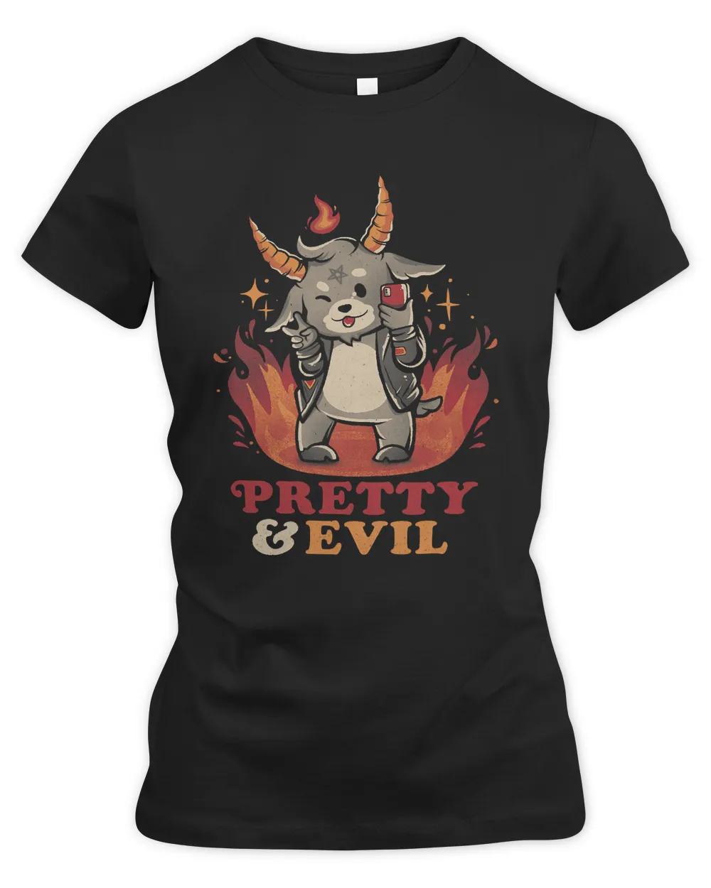 Pretty Evil Baphomet Halloween Sarcastic Satanic Goat542
