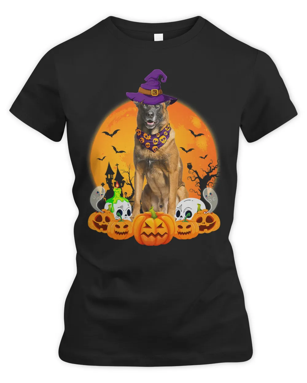 Belgian Malinois Witch Pumpkin Halloween Dog Lover Funny 417