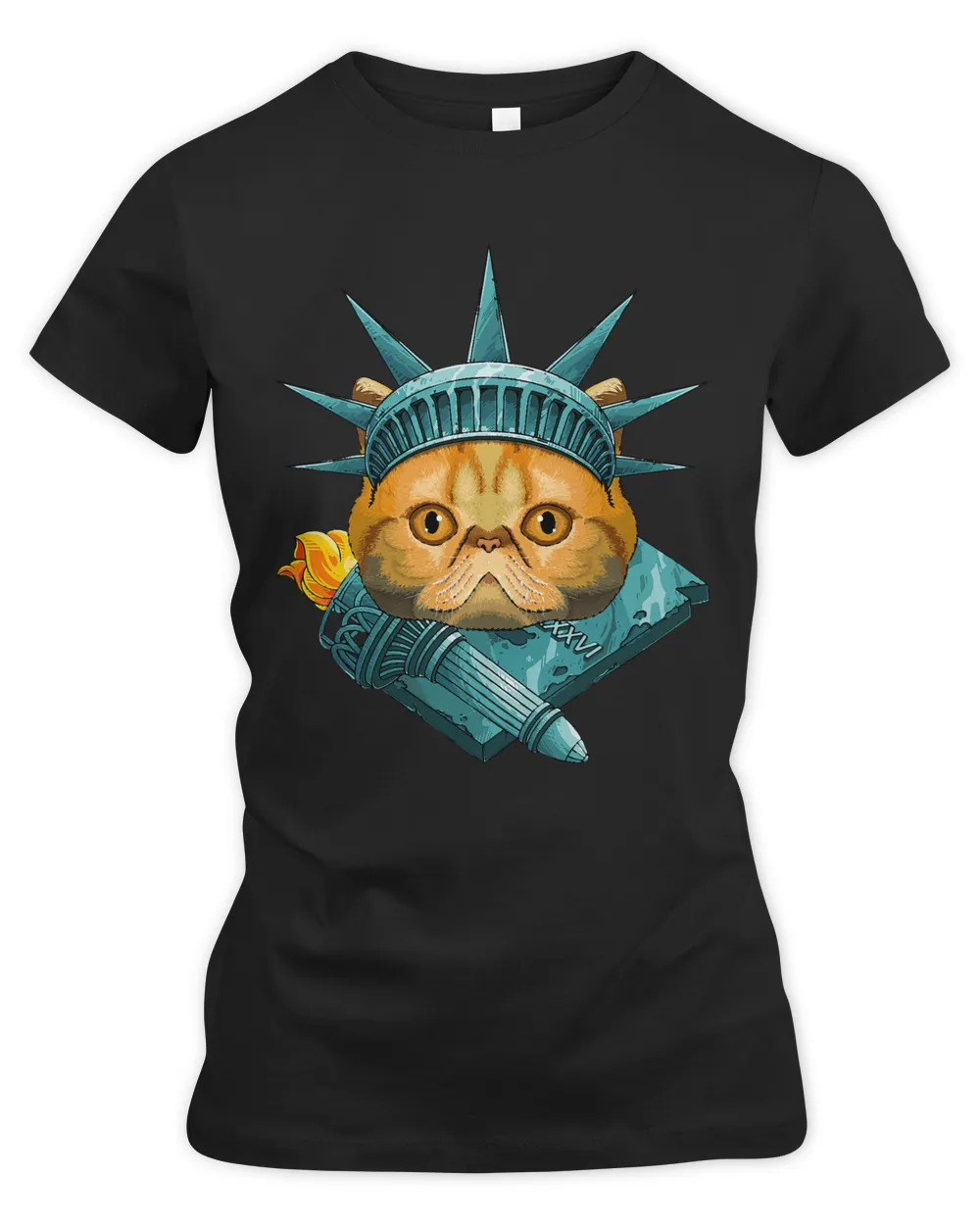 Statue Of Liberty Exotic Shorthair 4th Of July USA America