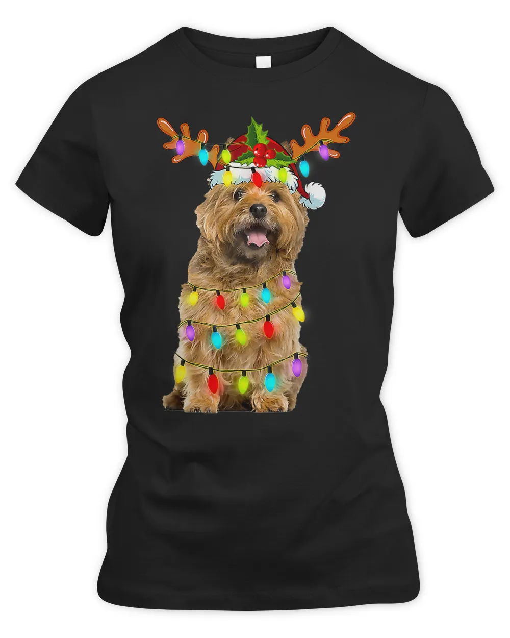 Cairn Terrier Reindeer Christmas Lights Funny Dog Xmas147