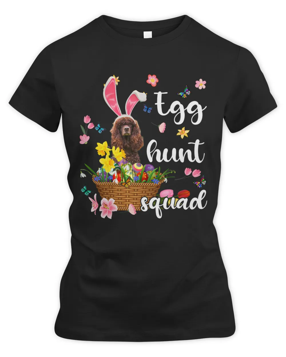 Irish Water Spaniel Happy Easter Day Colorful Egg Hunt