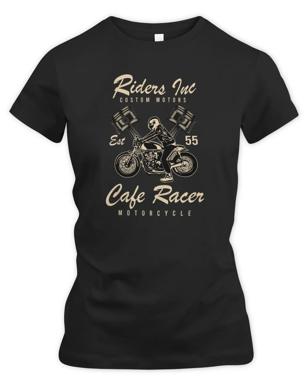 Riders Tuc Cafe Racer Women's Premium Slim Fit Tee black s