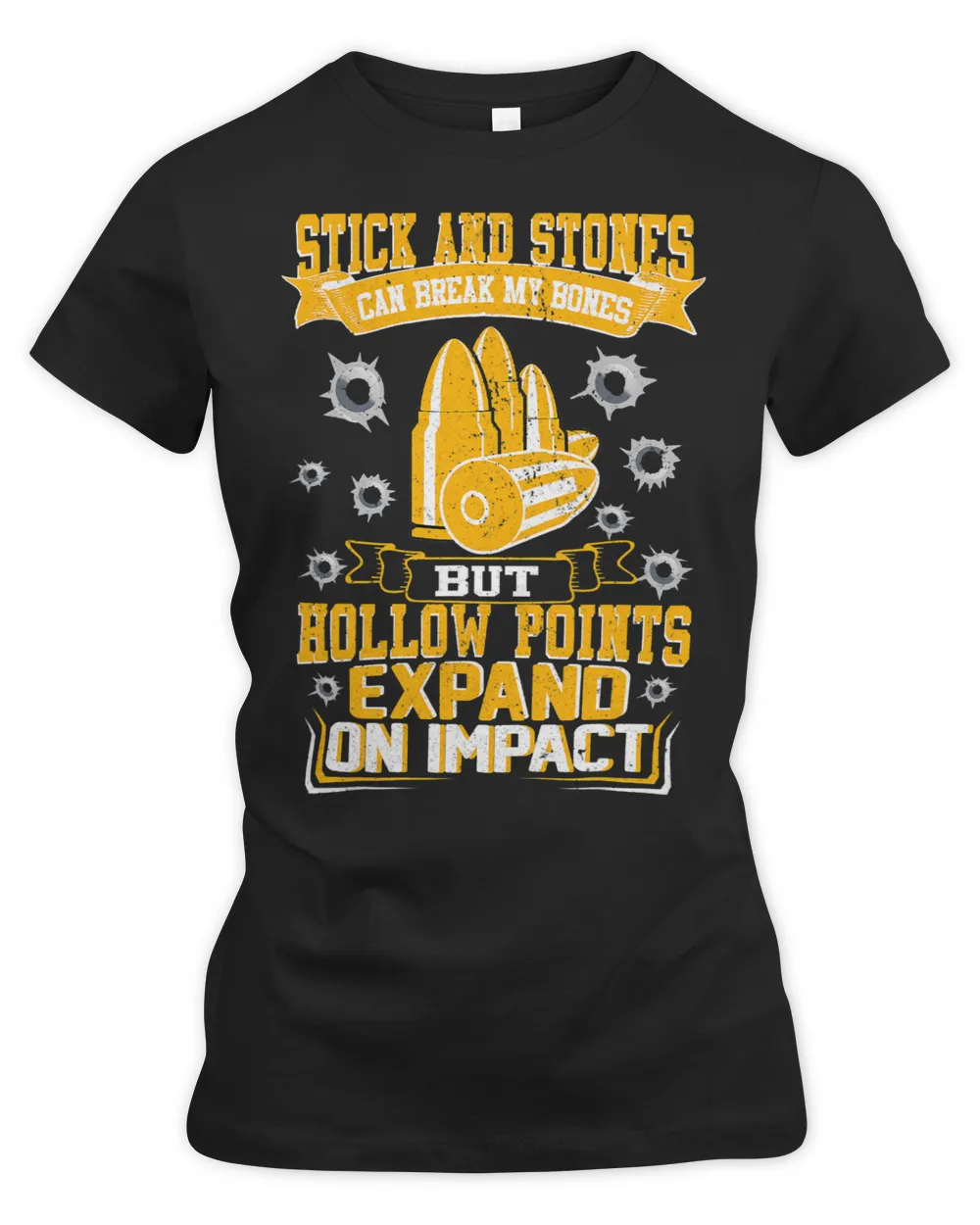 HOLLOW POINTS EXPAND ON IMPACT NOVELTY GUN T SHIRT