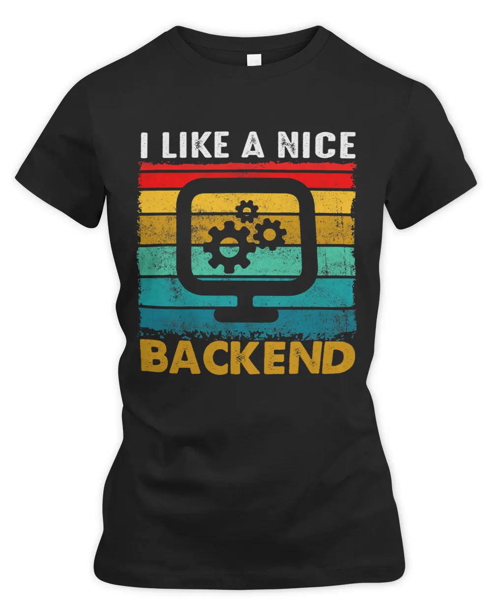 I Like A Nice Backend Programmer Coder Software Engineer Women's Premium Slim Fit Tee black s