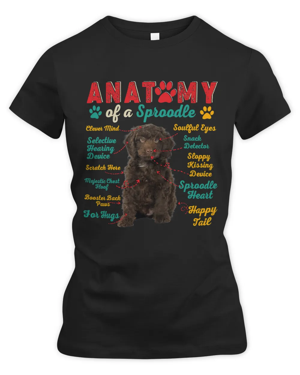 Vintage Anatomy Of A Sproodle Funny Dog Owner Lover Family