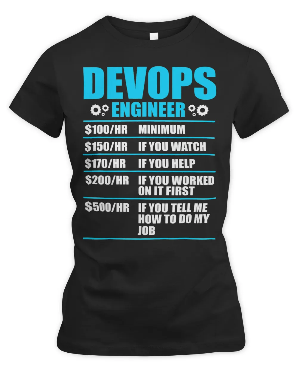 Sys admin and developer Design for a Cloud devops engineer 3 Women's Premium Slim Fit Tee black s