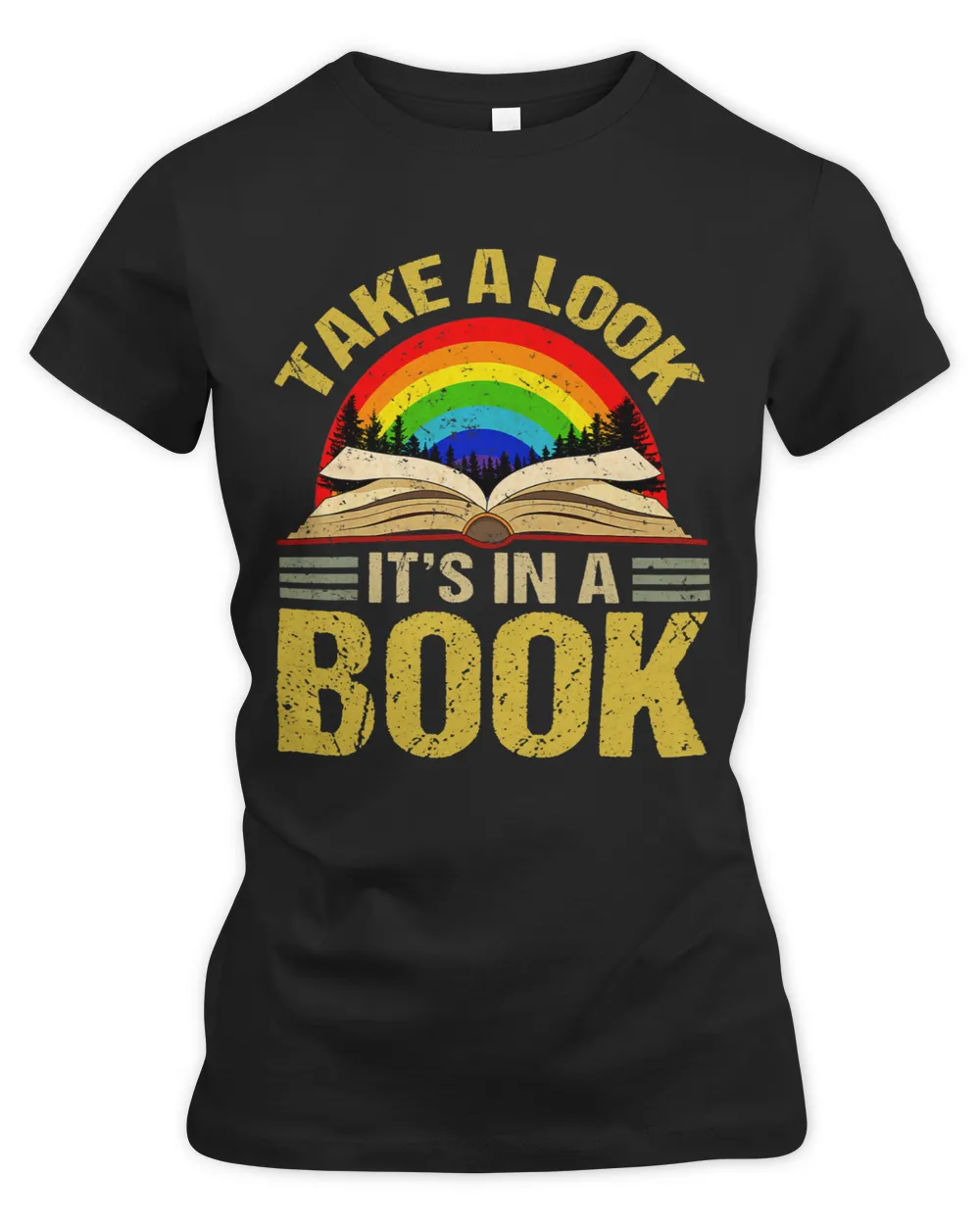 Take A Look Its In A Book Reading Vintage Retro Rainbow