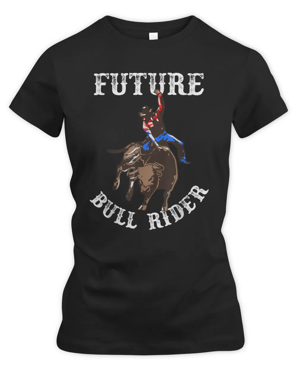 Ruture Bull Rider Women's Premium Slim Fit Tee black s