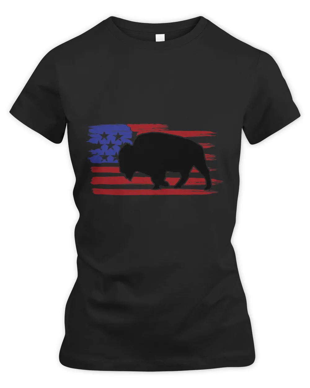 USA Flag American Buffalo Bison Proud