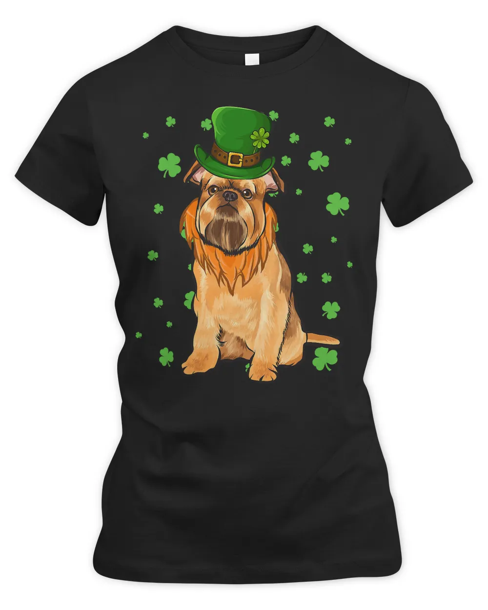 St Patricks Day Brussels Griffon Dog Shamrock Gift T-Shirt