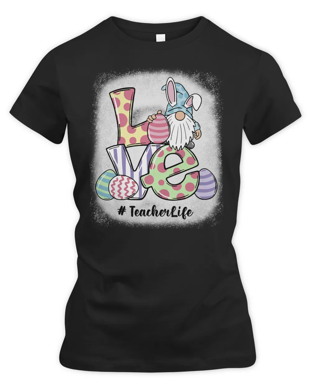 Love Teacher Life Easter Gnome Egg Hunting Basket T-Shirt