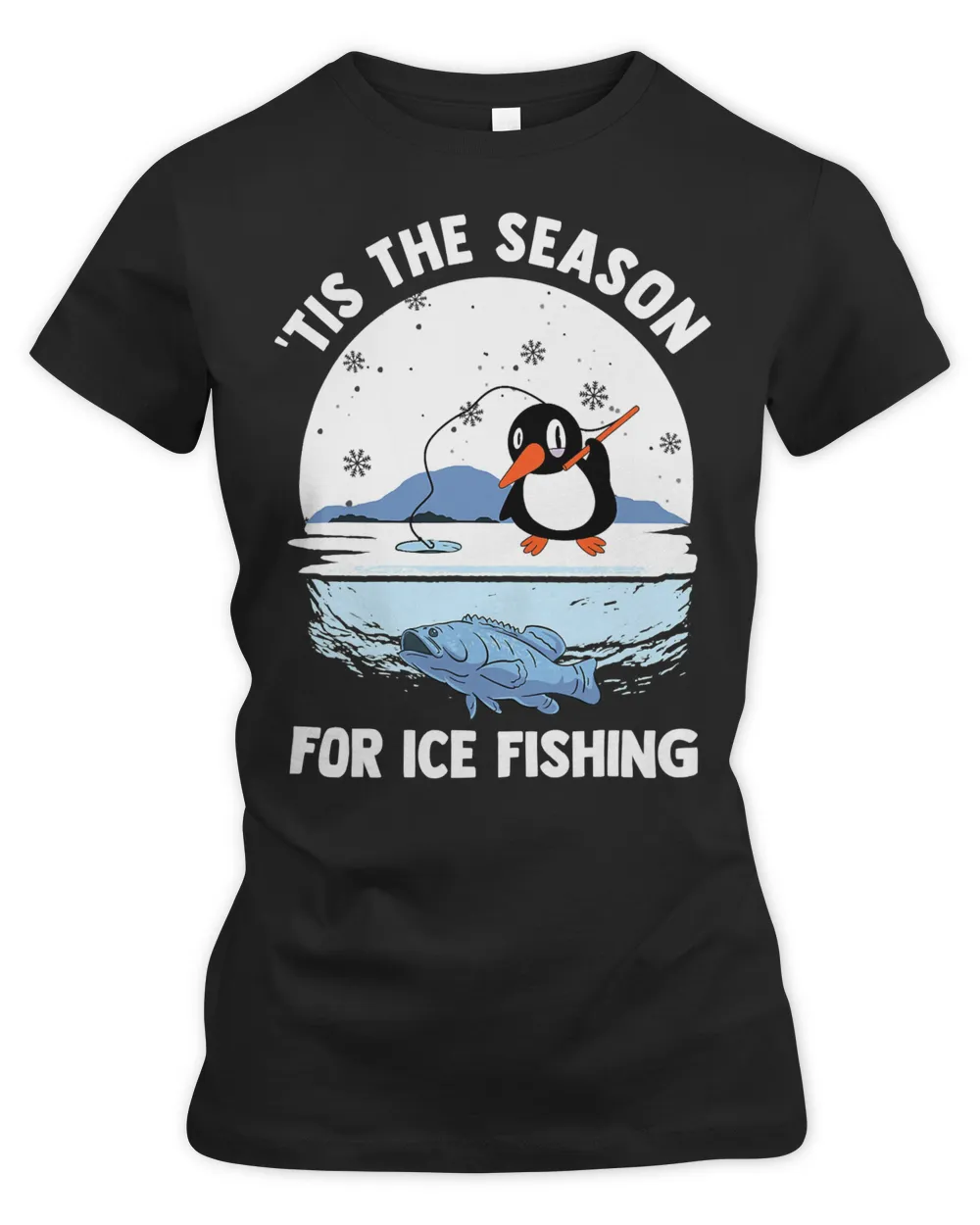 Penguin Bird Tis The Season For Ice Fishing Cute Penguin Frozen Hole 216 Ice Ocean