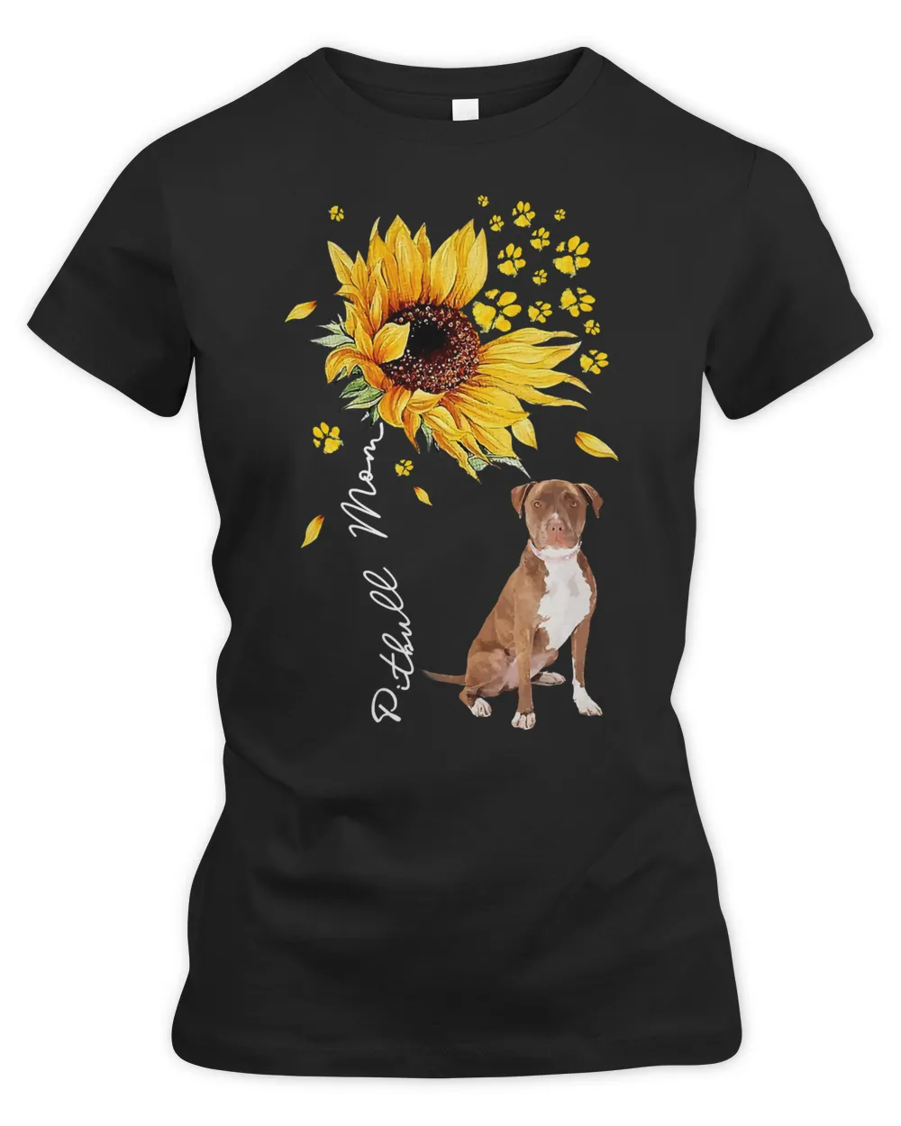 Pitbull Lover Dog Womens Sunflower Pitbull Mom Dog Lover 199 Pitbulls