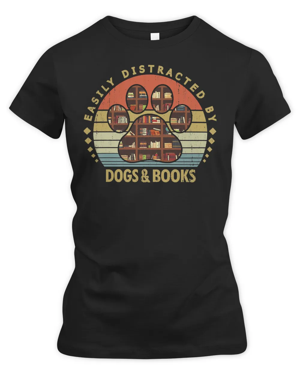 Book Reader Easily Distracted By Dogs And BooksGift for Book Lover Dog Lover 554 Reading Library