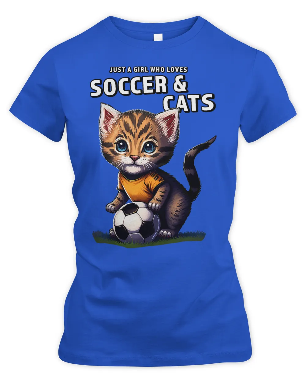 Funny Cat Girl Loves Soccer and Cats Cat with Soccer Ball 29