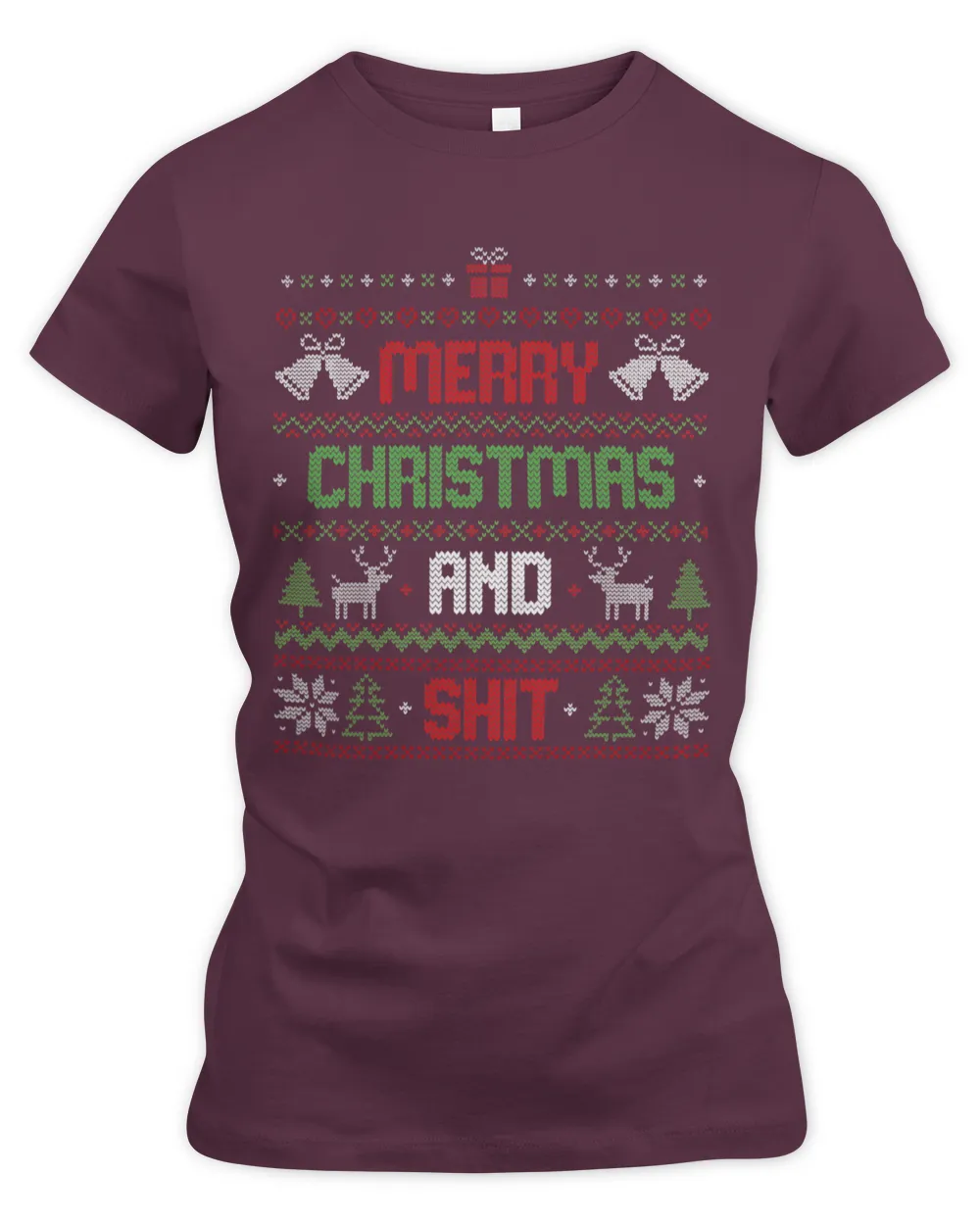 Merry Christmas And Sh!t Funny Christmas Ugly Sweater 295