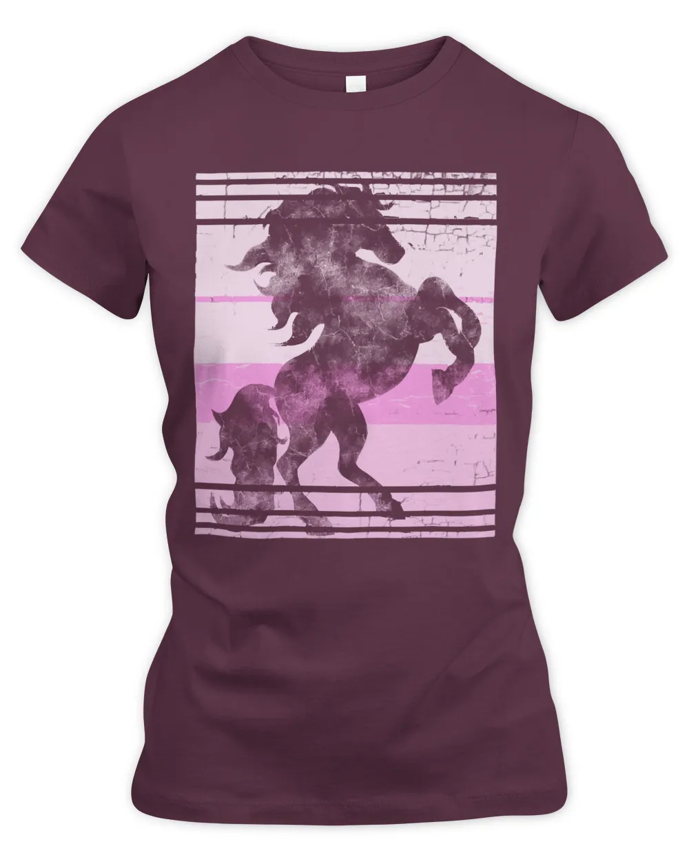 Pink Horse T- Shirt Pink Horse Retro T- Shirt