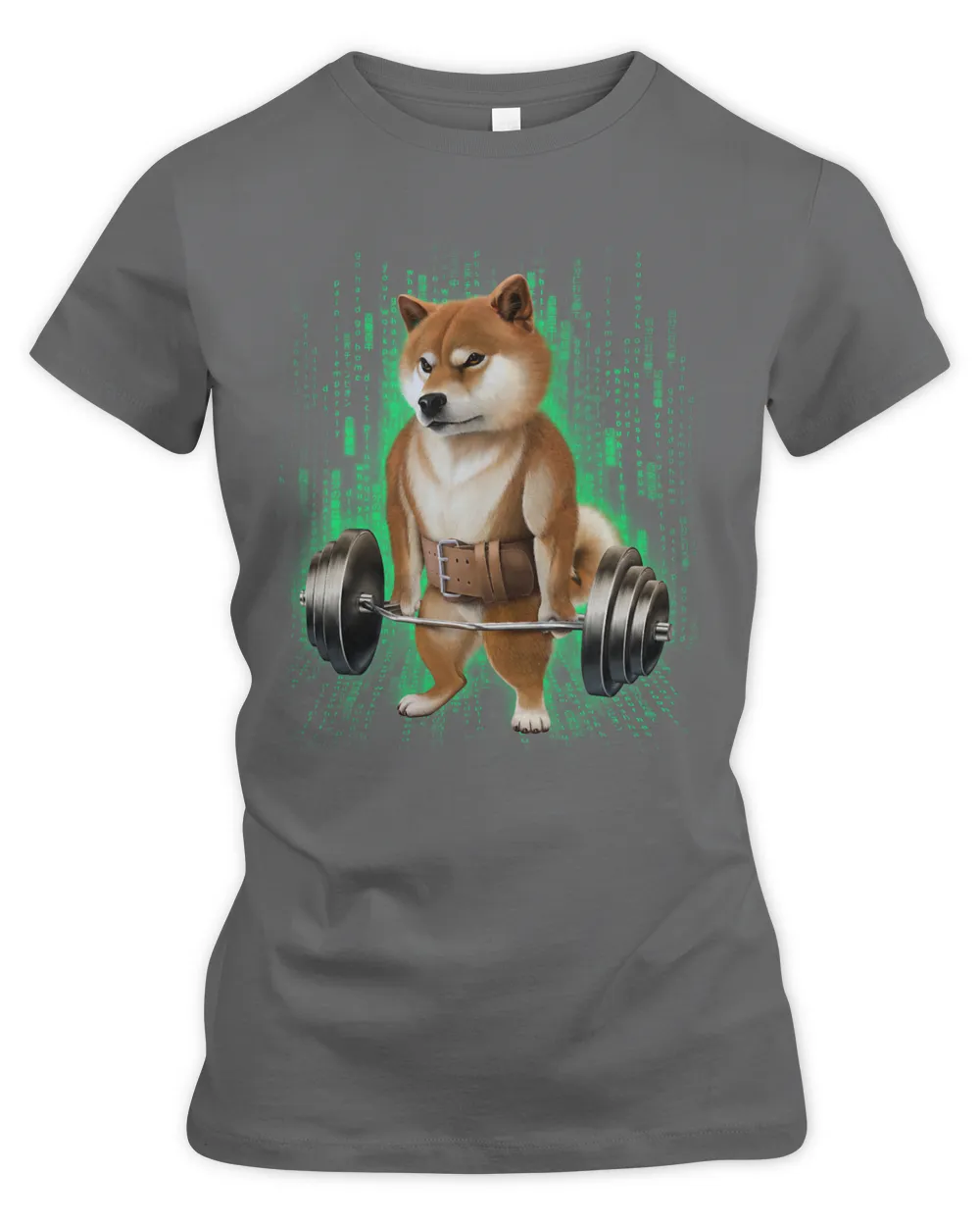 Shiba Dog Muscle Training with Barbell Shrug Bar in Cyber