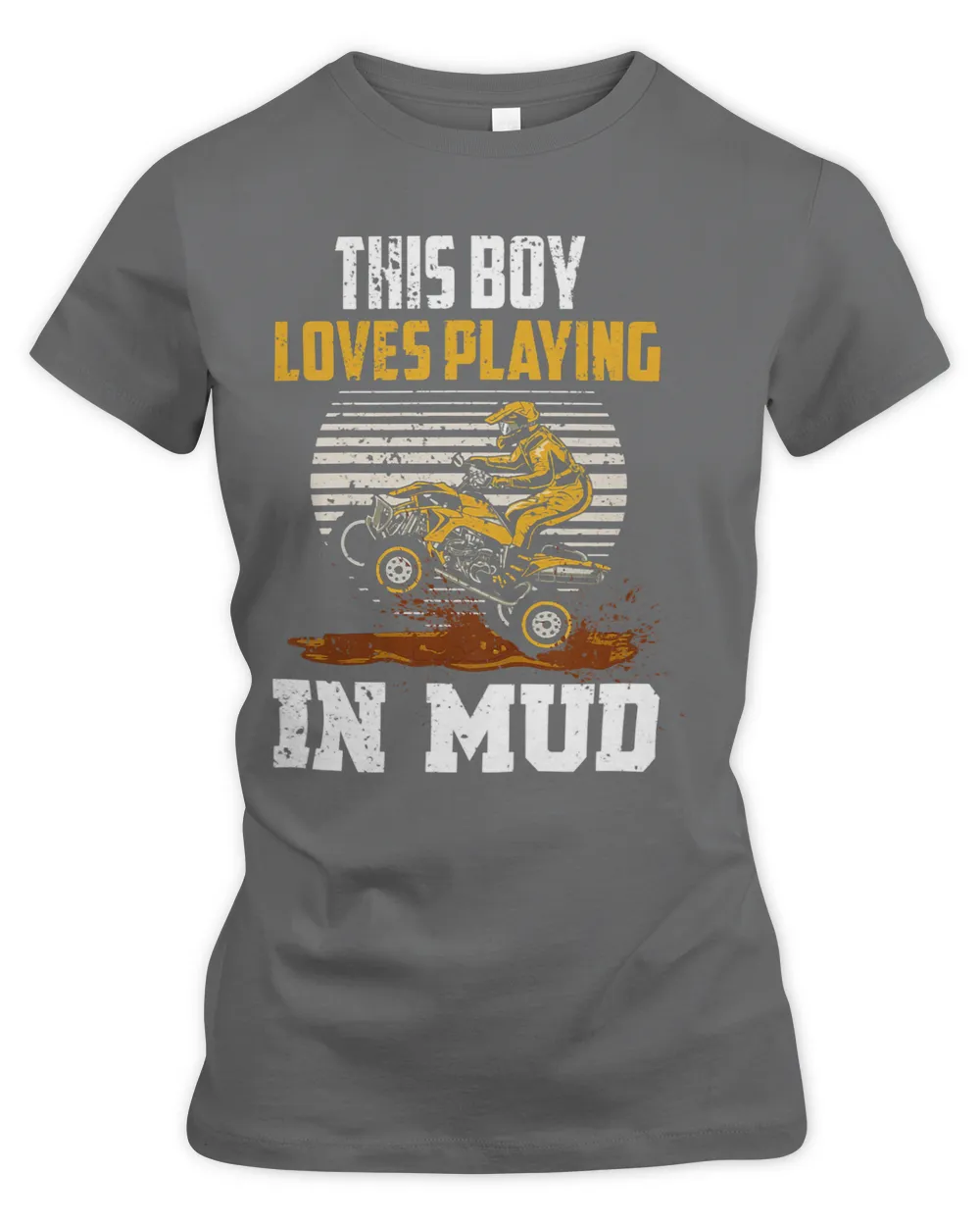 Kids Boy Loves Playing In Mud ATV Quad Dirt Bike Four Wheeler