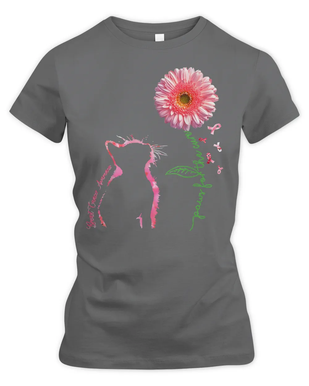 Paws For The Cure Breast Cancer Awareness Cat And Flower 22 Cat