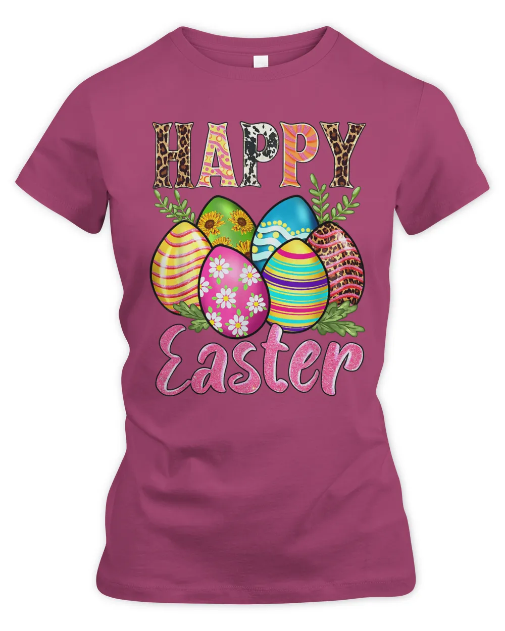 Happy Easter Cute Leopard Floral Easter Egg Hunt Boys Girls