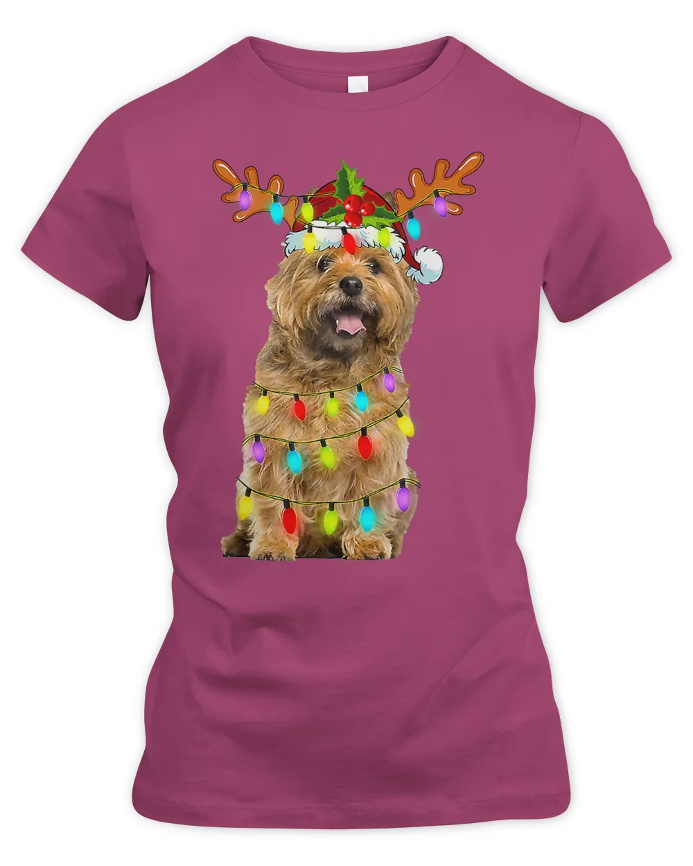 Cairn Terrier Reindeer Christmas Lights Funny Dog Xmas147