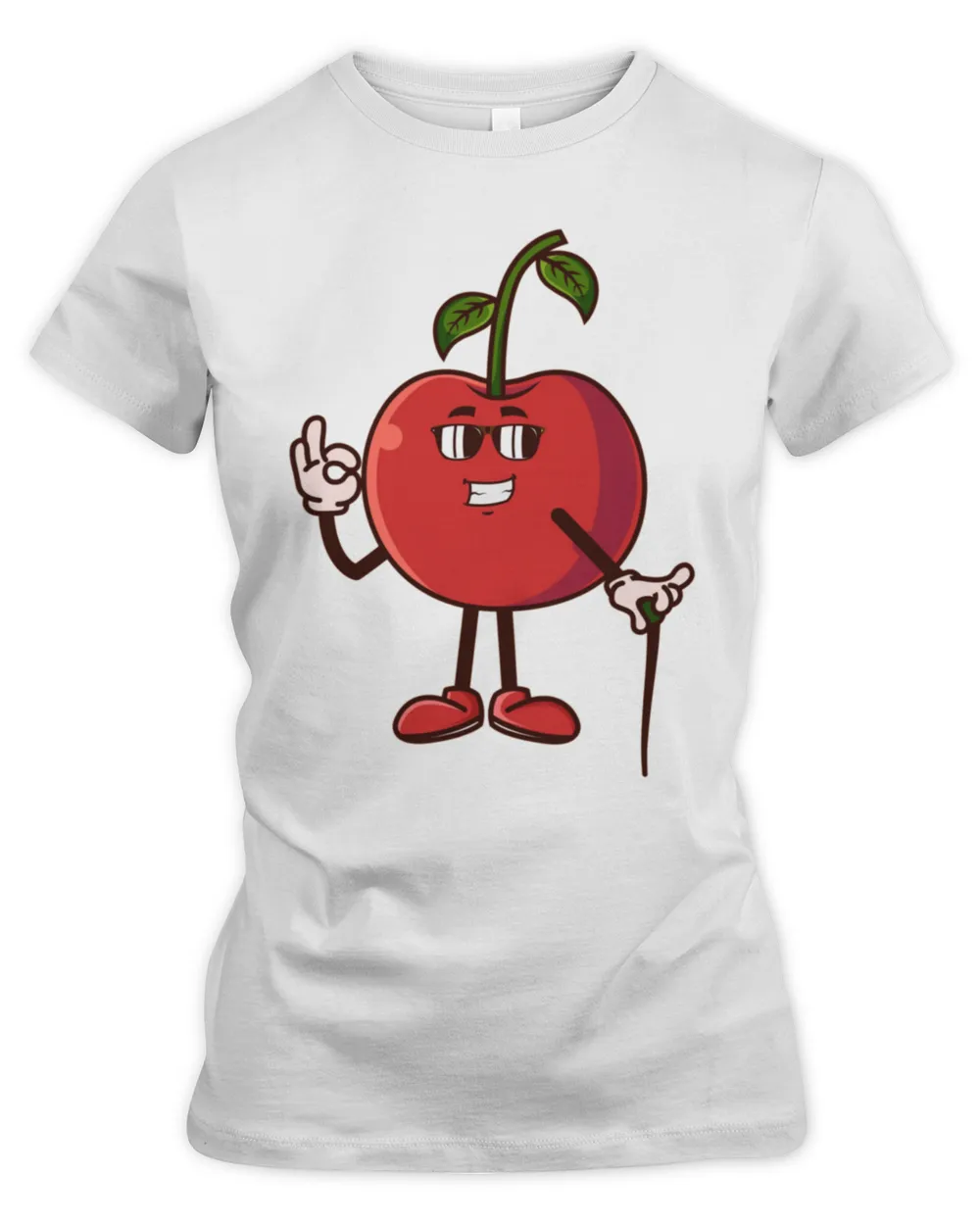 Cute cherry fruit character with eye glass  T-Shirt