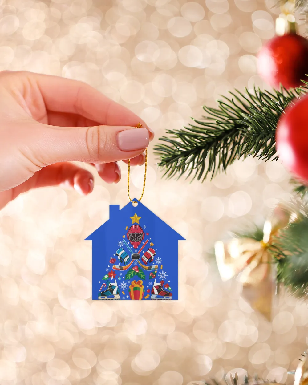 Ice Hockey Christmas Ornament Tree Ornament - Holiday Home