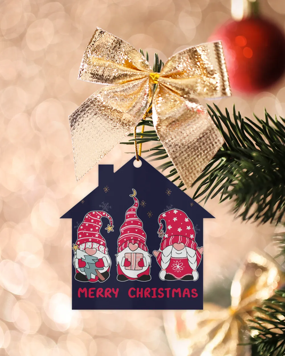 Holiday Gnomes Print For Ornament - Dove Box Christmas