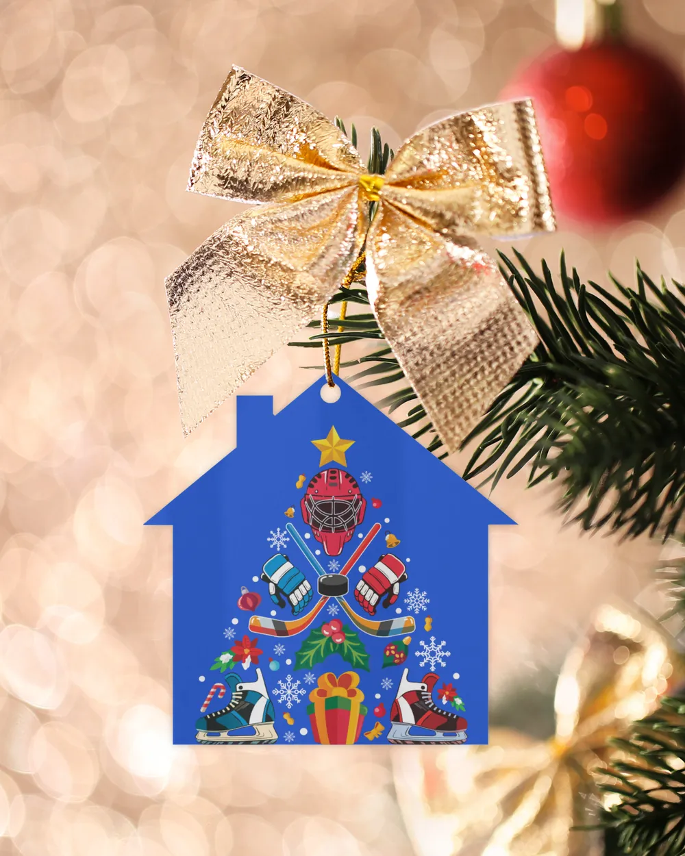 Ice Hockey Christmas Ornament Tree Ornament - Holiday Home