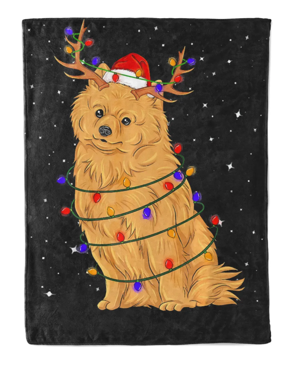 Pomeranian Lights Christmas T Shirt Dog Lover Xmas Gift T-Shirt