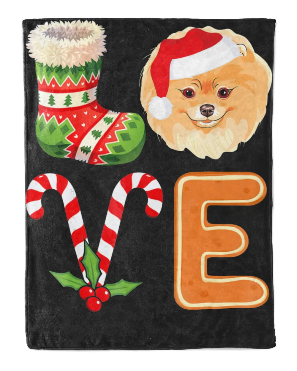 Pomeranian Lover Xmas Stocking Candy Cane Christmas T-Shirt