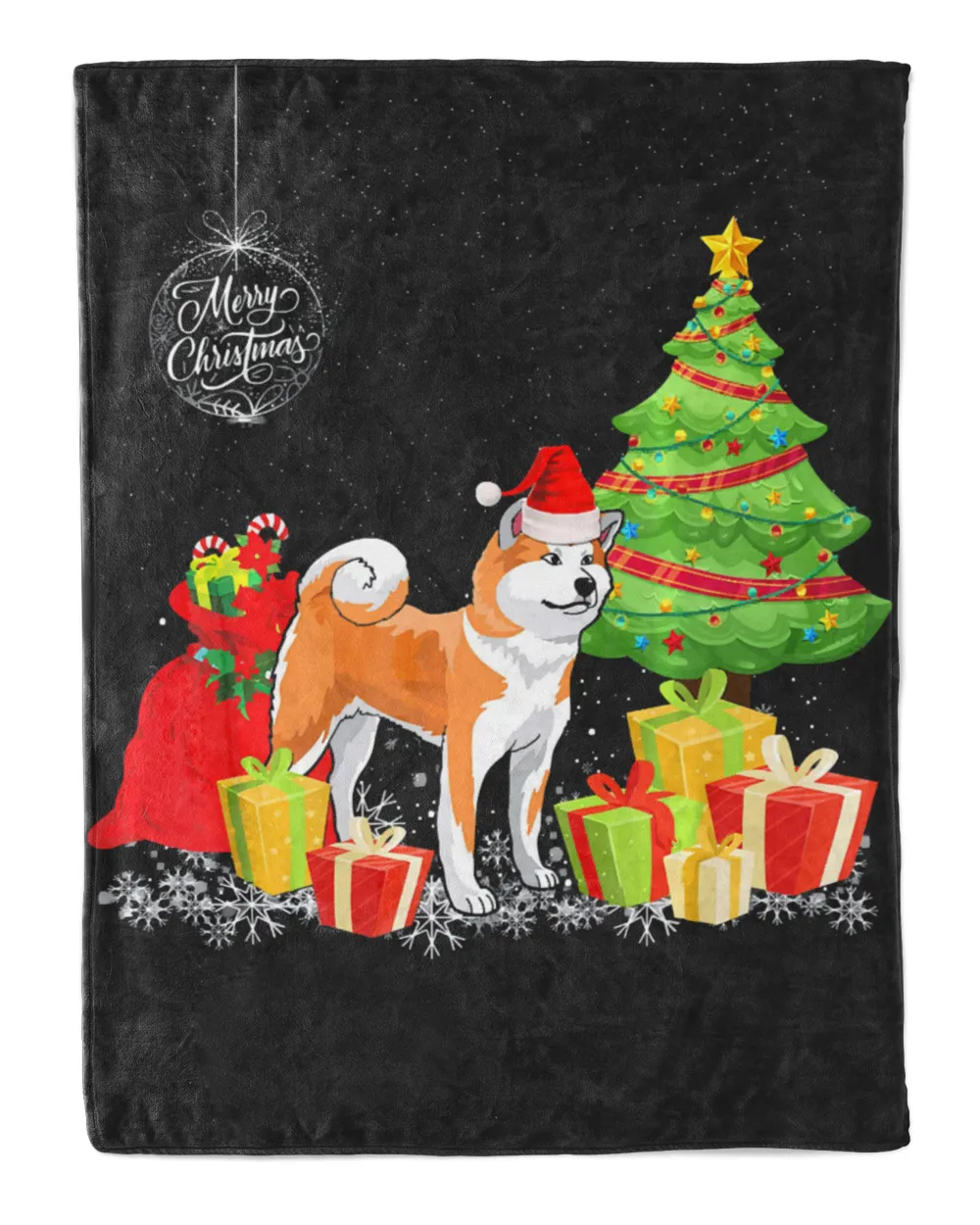 Akita With Christmas Gifts Boxes Merry Christmas T-Shirt