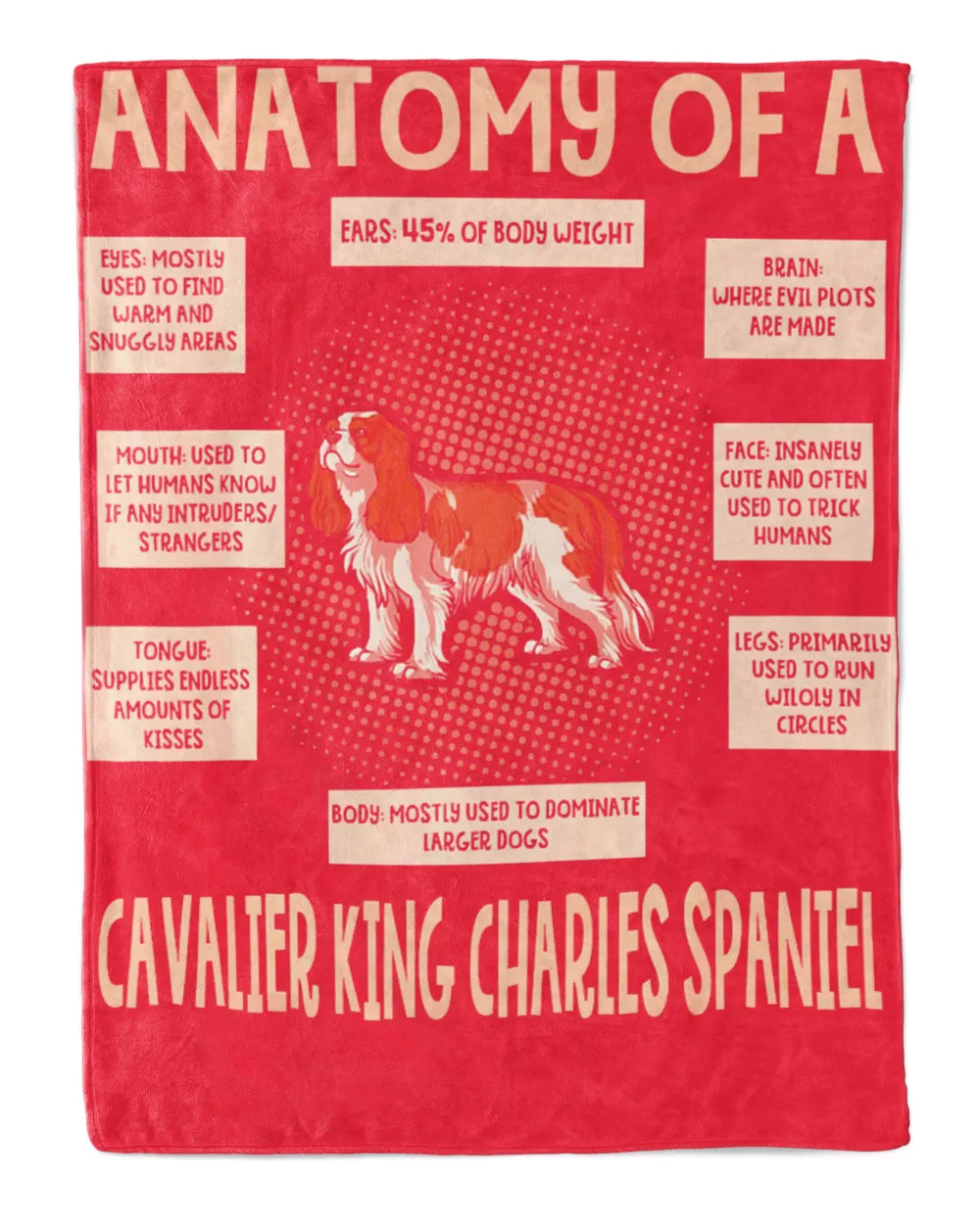 Anatomy Of A Cavalier King Charles Spaniel T-Shirt Funny
