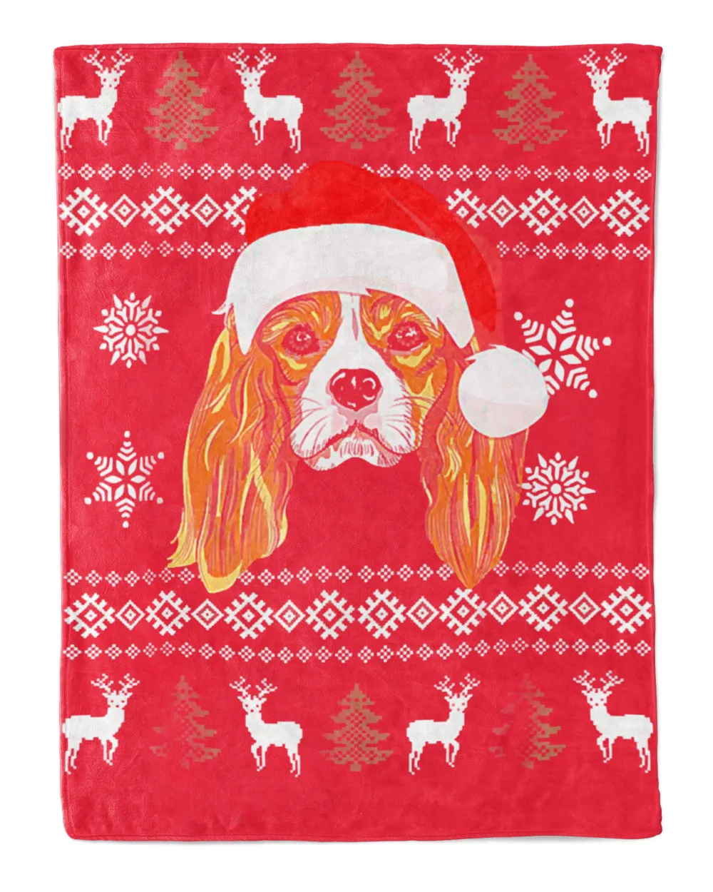 Cavalier King Charles Spaniel Christmas Ugly Sweater Style D