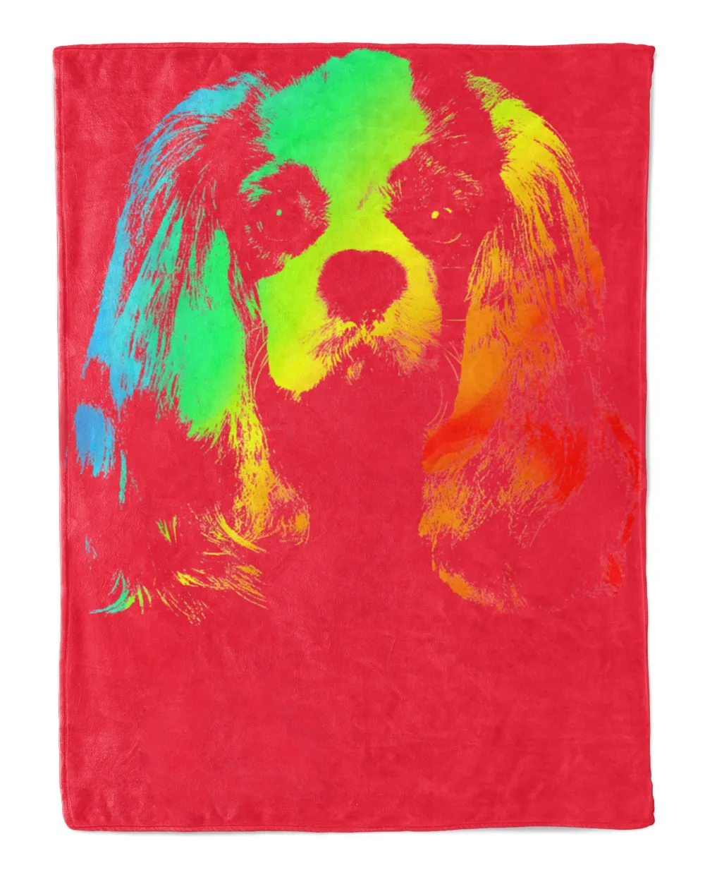 CAVALIER KING CHARLES SPANIEL Colorful Rainbow Retro T-Shirt