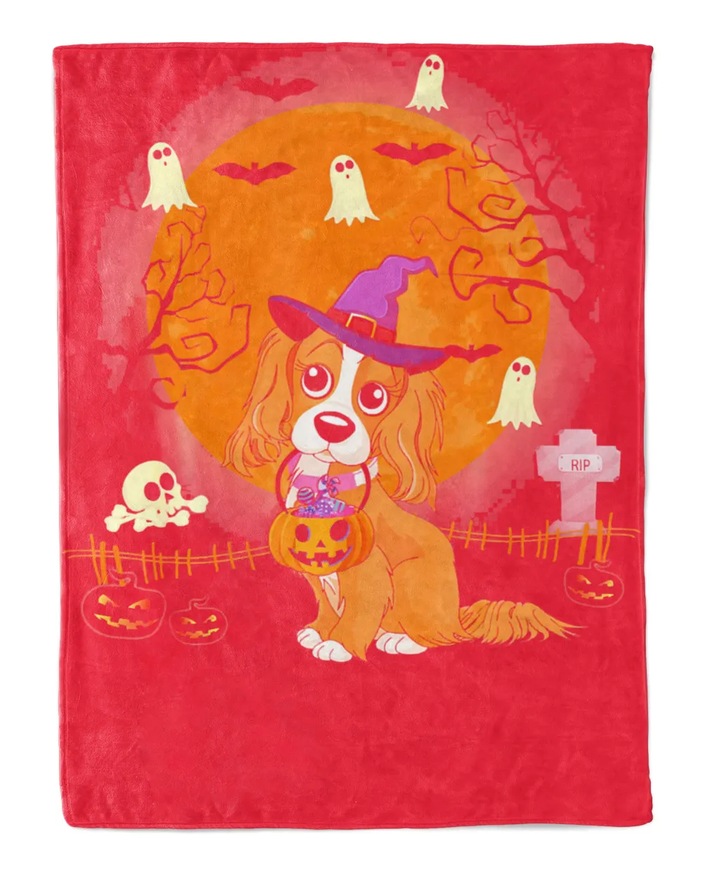 Cavalier King Charles Spaniel Dog Witch Halloween shirt