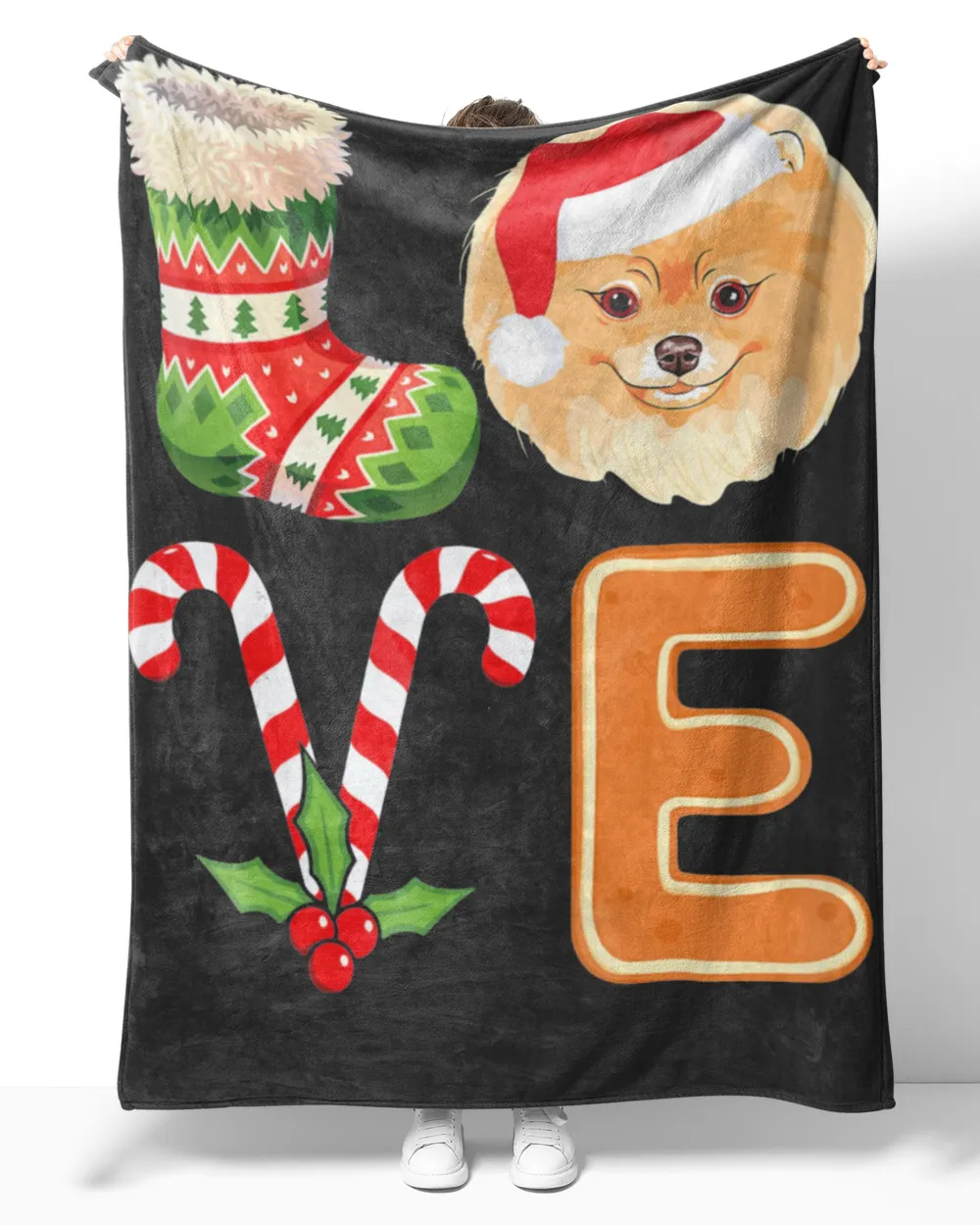 Pomeranian Lover Xmas Stocking Candy Cane Christmas T-Shirt