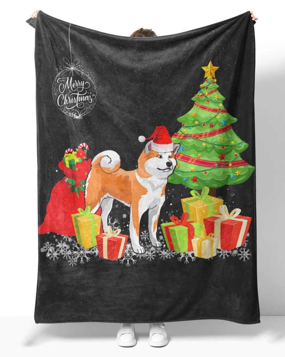 Akita With Christmas Gifts Boxes Merry Christmas T-Shirt