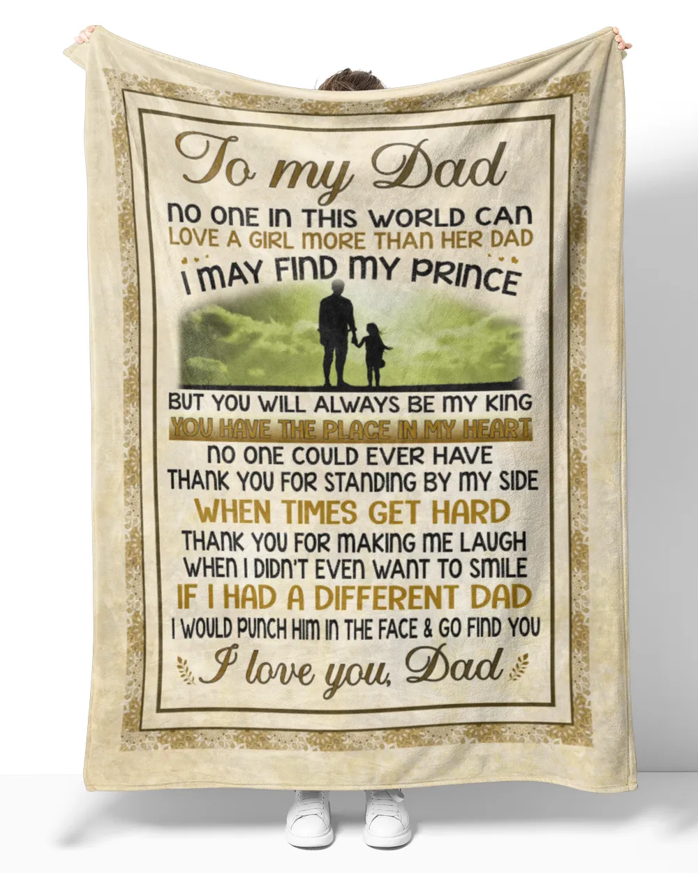 Father's Day Gifts, To My Dad Papa Pop Daddy Quilt Fleece Blanket