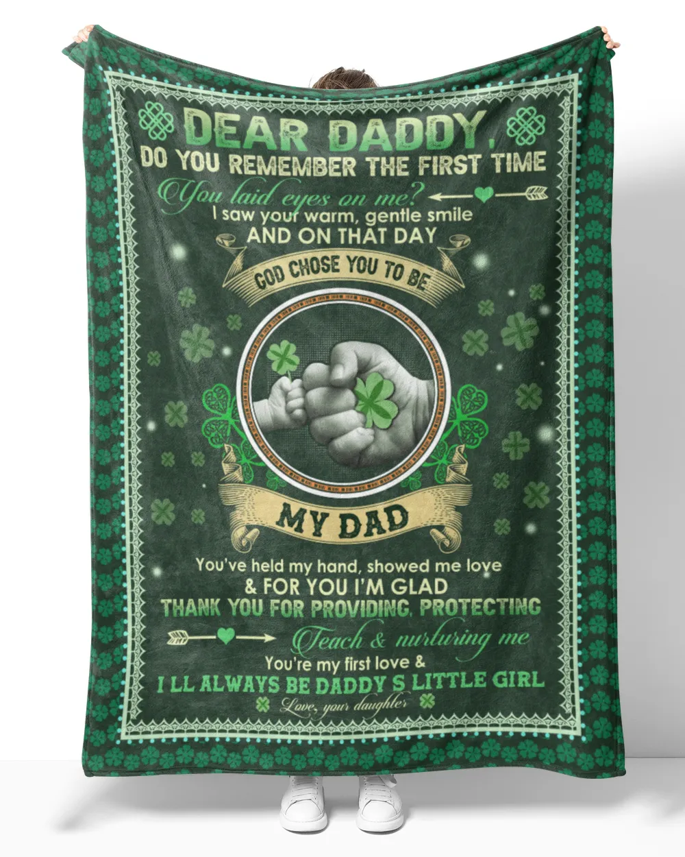 Father's Day Gifts, To My Dad Papa Pop Daddy From Your Daughter Quilt Fleece Blanket