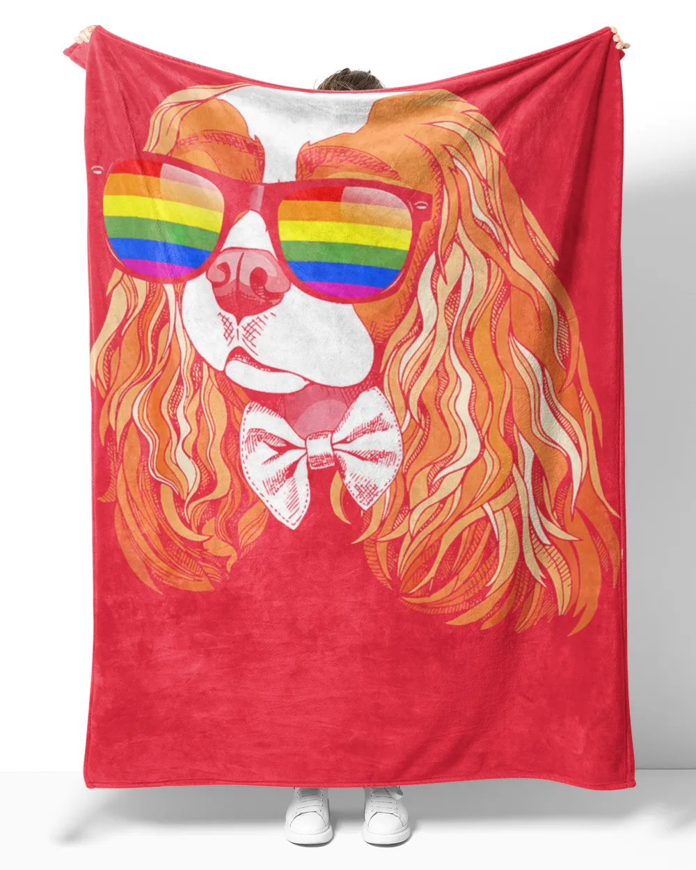 Cavalier King Charles Spaniel Face Gay Pride LGBT Tshirt