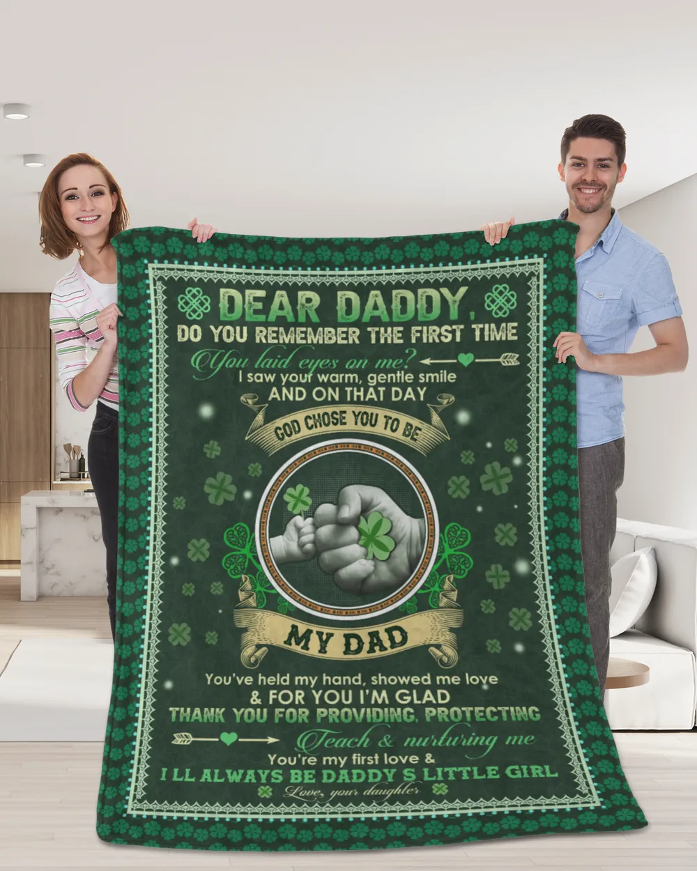 Father's Day Gifts, To My Dad Papa Pop Daddy From Your Daughter Quilt Fleece Blanket