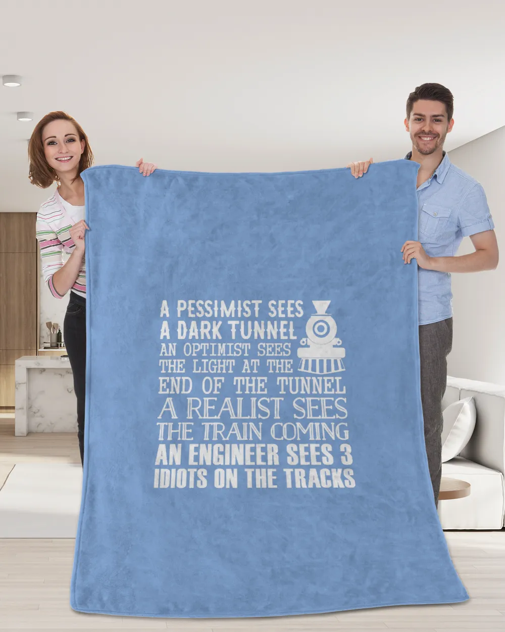 A Train, Engineer And 3 Idiots - Funny Joke T-Shirt | SenPrints