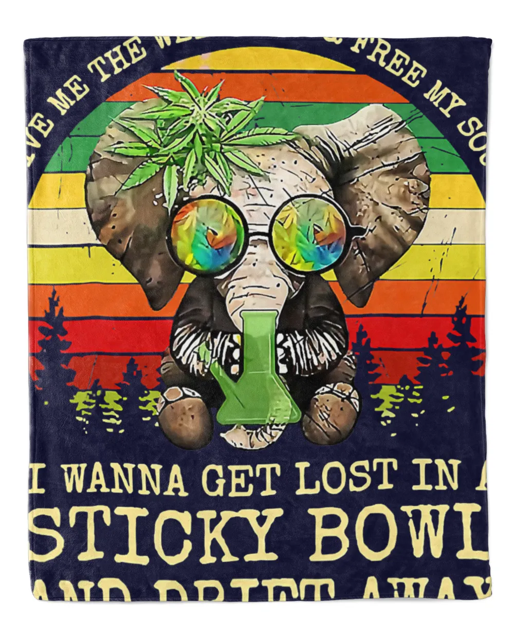 Mom Retro Elephant Smoking Weed Marijuana Cannabis Stoner T-Shirt