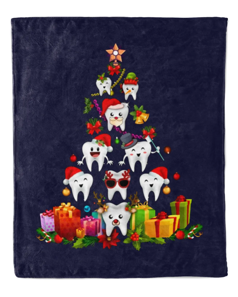 Teeth Christmas Tree Cute Dental