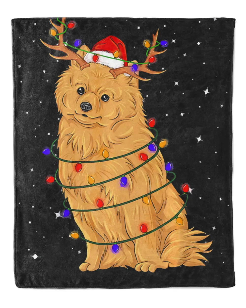 Pomeranian Lights Christmas T Shirt Dog Lover Xmas Gift T-Shirt