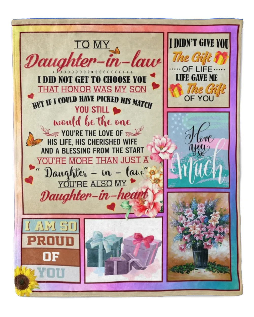 To My Daughter In law I Did Not Get To Choose You That Honor Was My Son's - Daughter In Law Throw Blanket