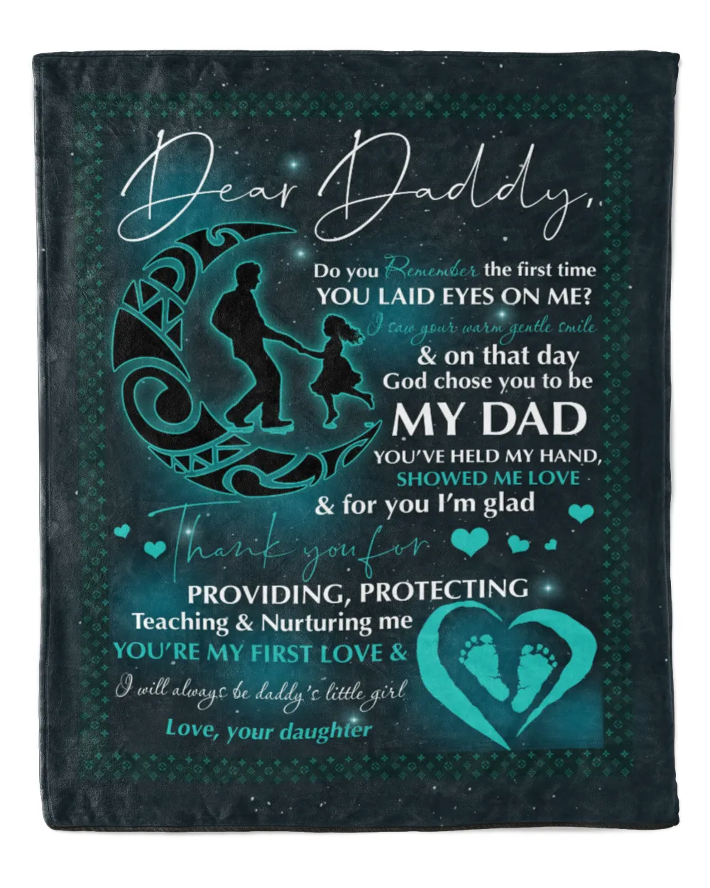 Father's Day Gifts, To My Dad Papa Pop Daddy From Your Daughter Quilt Fleece Blanket