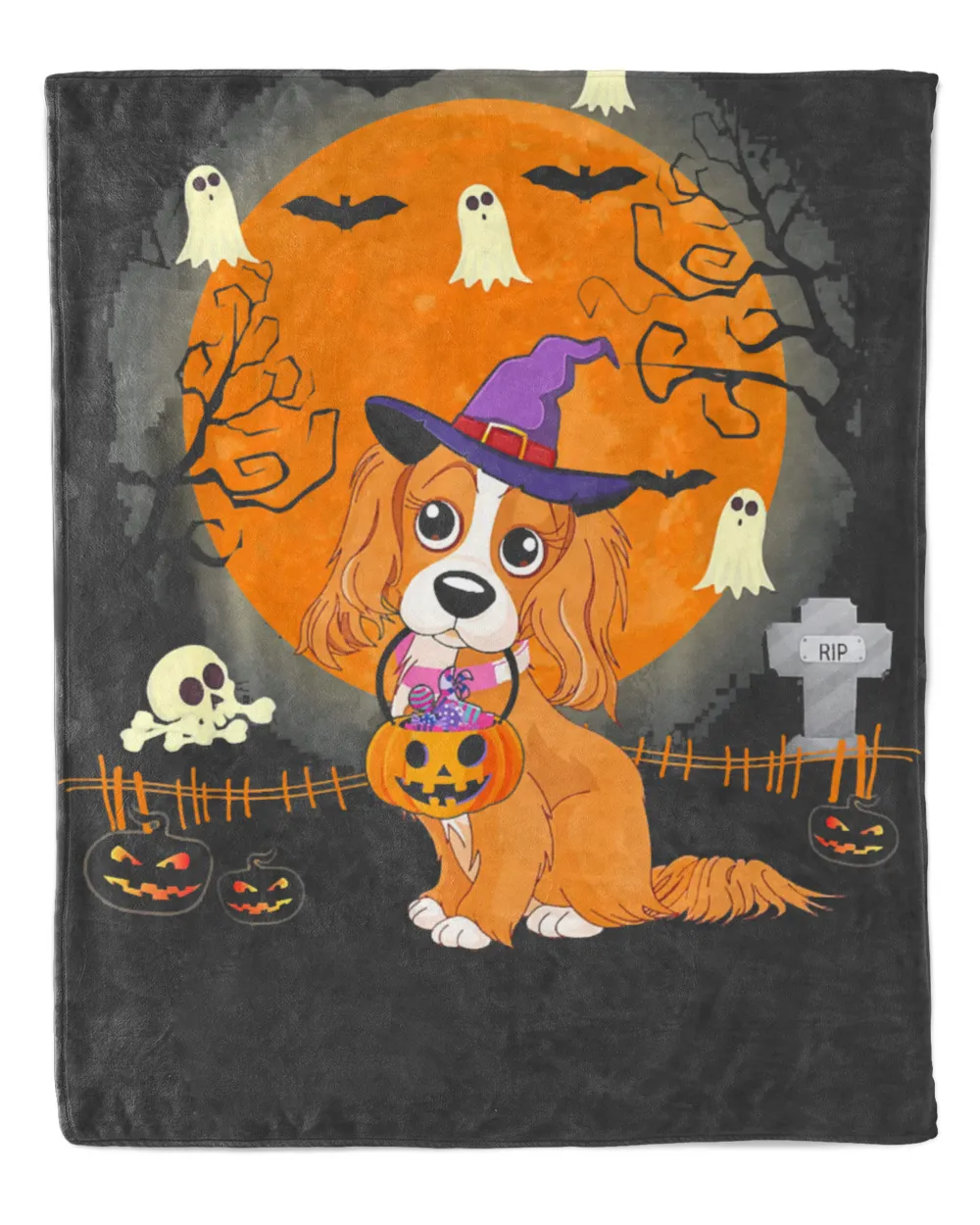 Cavalier King Charles Spaniel Dog Witch Halloween shirt